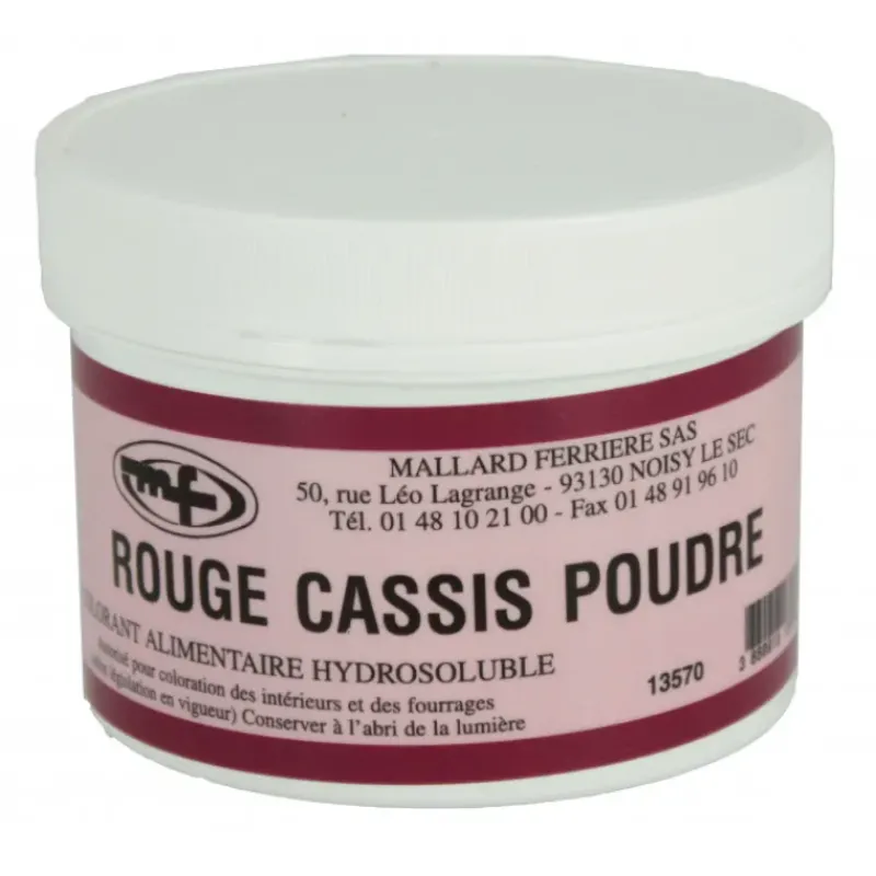 Colorants Alimentaires*MALLARD FERRIERE Colorant alimentaire Rouge Cassis E129/E133 Poudre Hydrosoluble 100g