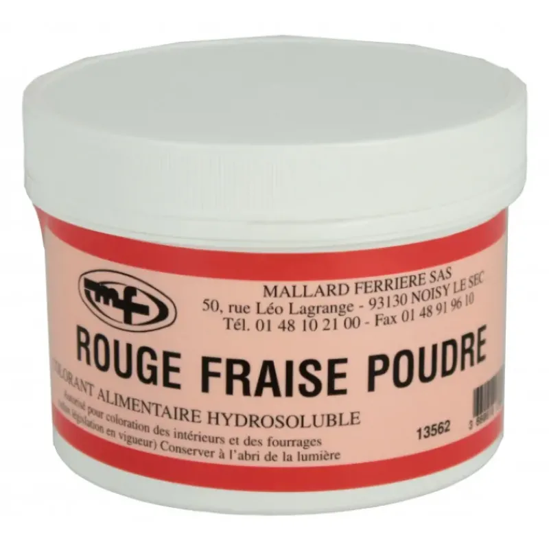 Colorants Alimentaires*MALLARD FERRIERE Colorant alimentaire Rouge Fraise E129 Poudre Hydrosoluble 50g