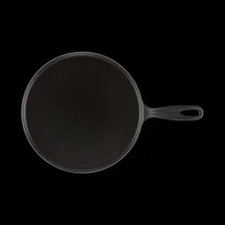 Poêles*LE CREUSET Crêpière en Fonte 27 cm Noir Mat avec Spatule & Râteau