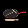 Poêles*LE CREUSET Crêpière Fonte Émaillée 27 cm Cerise avec Accessoires