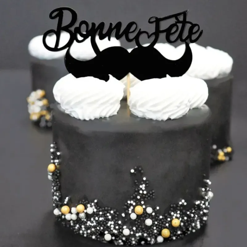 Décoration Gâteau*PATISDECOR Décor Bonne Fête Moustache sur Pic (x2) Patisdécor