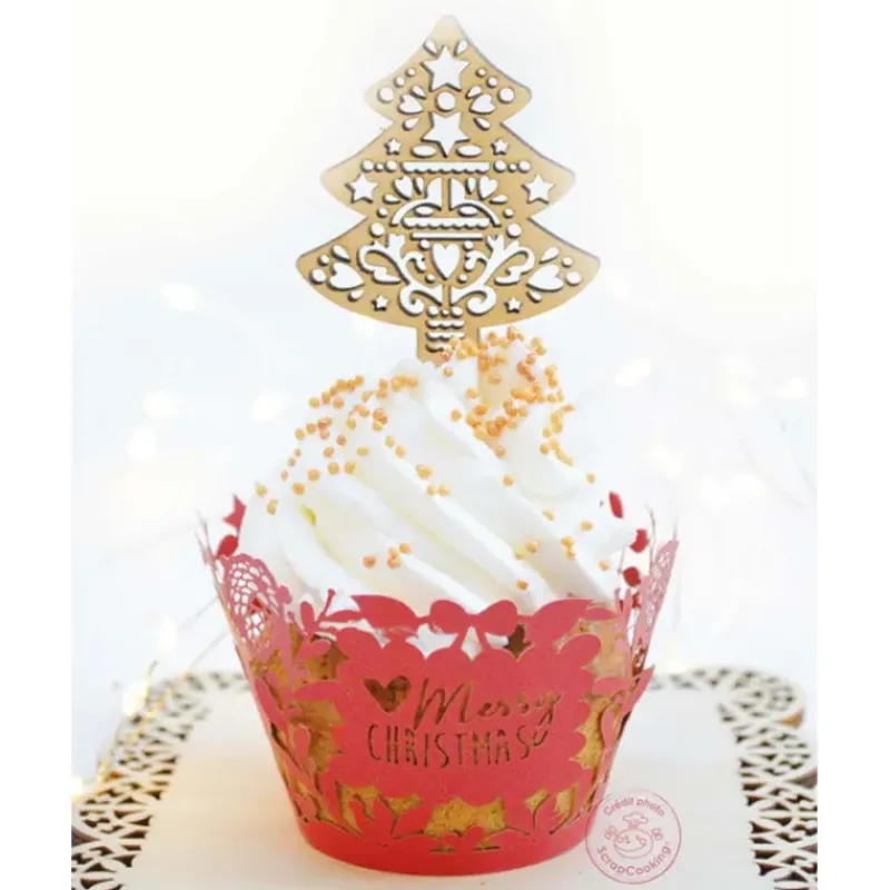 Décoration Gâteau*SCRAPCOOKING Décor de Bûche en Bois (x4)