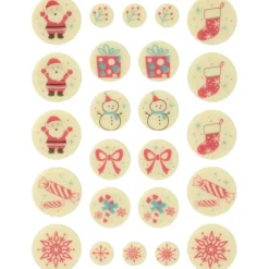 Décoration Comestible*VALRHONA Décors Chocolat Blanc Noël 24 pièces Chocolatree