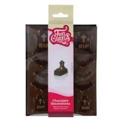 Décoration Comestible*FUNCAKES Décors Chocolat Noir Cimetière Halloween (x12)