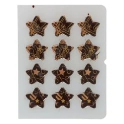 Décoration Comestible*FUNCAKES Décors Chocolat Noir Étoiles Or (x12)