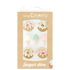 Décoration Comestible*SCRAPCOOKING Décors en Sucre Donuts et Glaces (x7)
