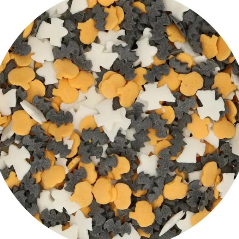 Décoration Comestible*FUNCAKES Décors en Sucre Halloween (Fantômes, Citrouilles, Chauves-souris) 55g