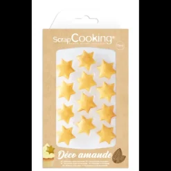 Décoration Comestible*SCRAPCOOKING Décors Pâte d'Amande Etoiles Dorées (x6)