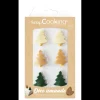Décoration Comestible*SCRAPCOOKING Décors Pâte d'Amande Sapin Noël (x6)