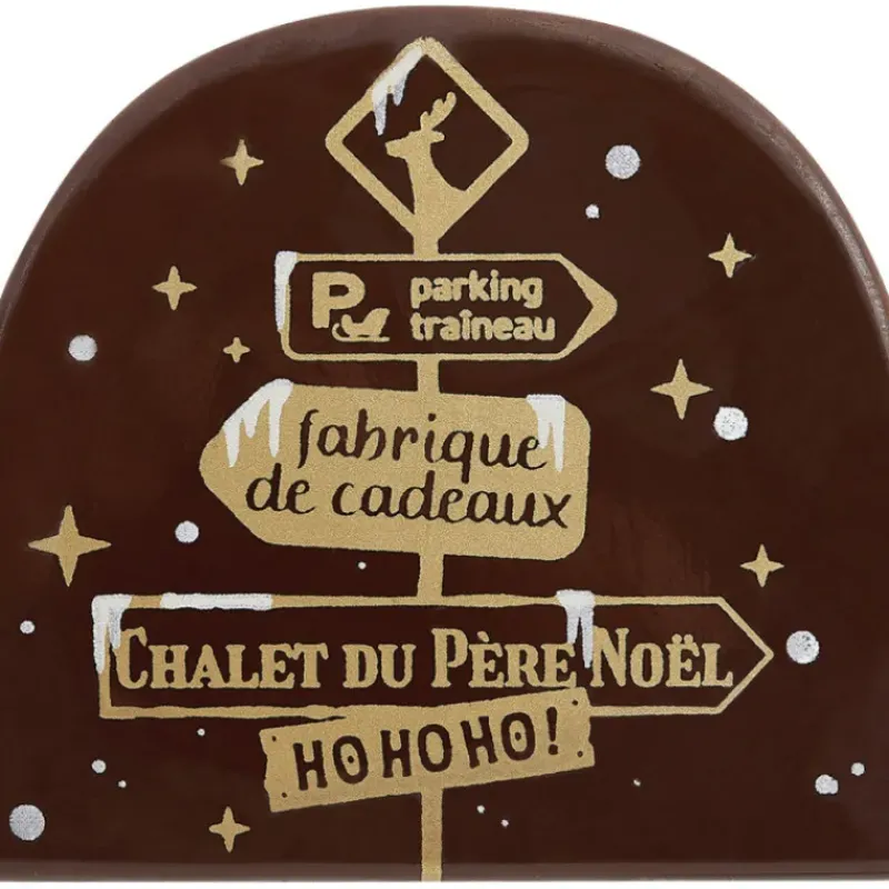 Décoration Comestible*FLORENSUC Embout de Bûche Pancartes de Noël 8,4 cm Décor en Chocolat (x42)