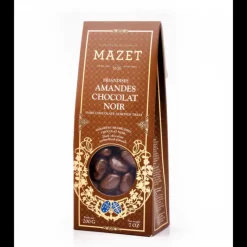 Chocolats À Offrir|Confiserie*MAZET Etui Pincé Friandises Amandes Chocolat Noir 200 g
