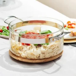 Faitout*MASTRAD Faitout en Verre avec Couvercle 24 x H 12 cm Belissam