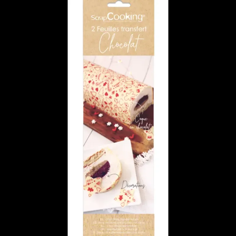 Décoration Comestible*SCRAPCOOKING Feuilles de Transfert Chocolat Noël (x2)