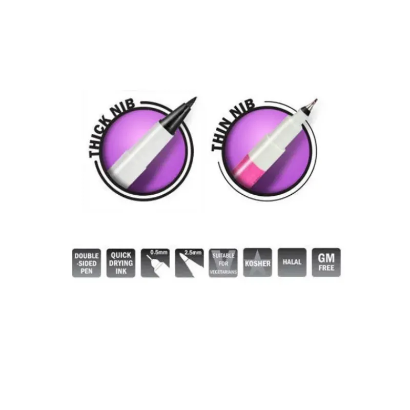 Décoration Comestible*RAINBOW DUST Feutre alimentaire Bleu ciel double mines