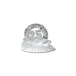 Décoration Gâteau*MALLARD FERRIERE Figurine Anniversaire de Mariage Noces d'Argent 7,5 cm