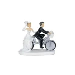 Décoration Gâteau*MALLARD FERRIERE Figurine Mariage Couple à Vélo 13 cm (x2)