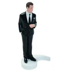 Décoration Gâteau*MALLARD FERRIERE Figurine Mariage Marié Brun 15 cm