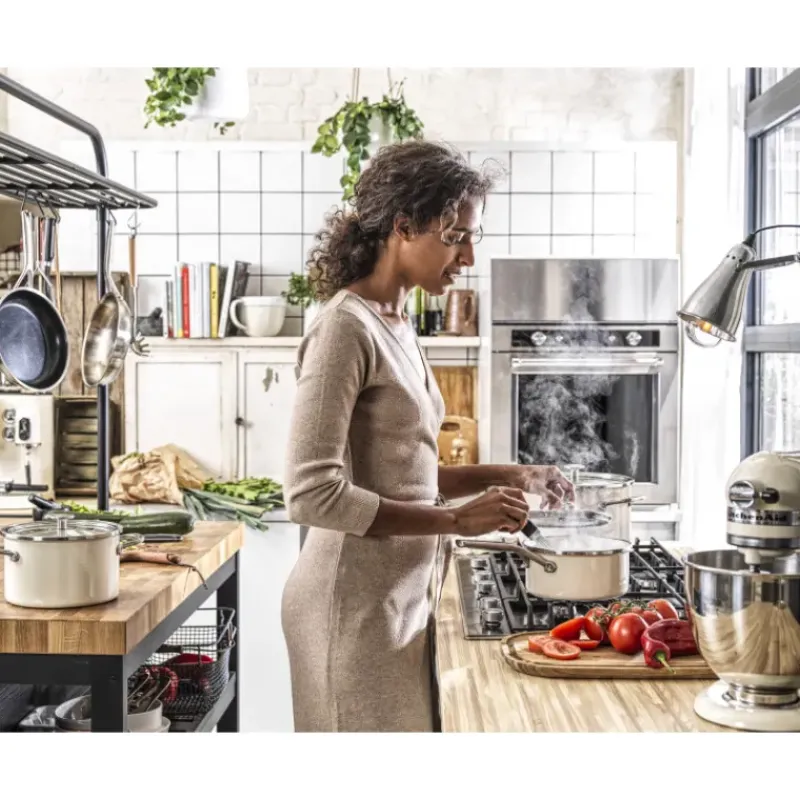 Casseroles*KITCHENAID FIN DE SERIE Casserole Émaillée 20cm Crème