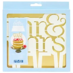 Décoration Gâteau*PME FIN DE SERIE Découpoir Cake Topper Mr & Mrs Moderne 16,5 x 15 cm