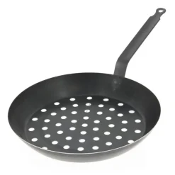 Poêles*DE BUYER FIN DE SERIE Poêle à Légumes Perforée Tôle Bleue Ø 28 cm Outdoor