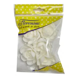 Produits Bio|Décoration Comestible*FLORENSUC Fleur Azyme Bio Rose Blanche 5 cm x5