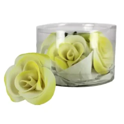 Décoration Comestible*MALLARD FERRIERE Fleur en sucre Roses - nuancées Jaune Ø5 cm (x5) Mallard Ferrière