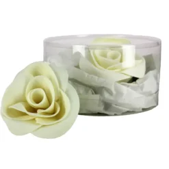 Décoration Comestible*MALLARD FERRIERE Fleur en sucre Roses blanches Ø 6 cm (x3) Mallard Ferrière