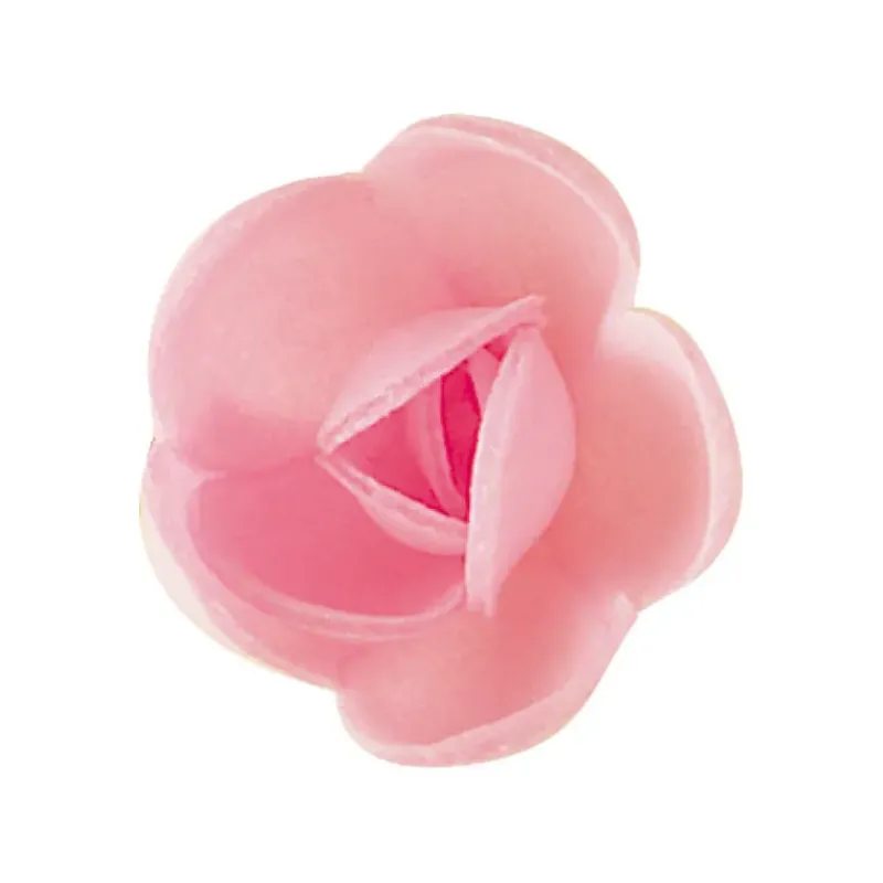 Décoration Comestible*FLORENSUC Fleurs de rose blanches et roses x6, grandes feuilles x12 - en Azyme