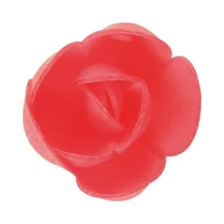 Décoration Comestible*FLORENSUC Fleurs de rose carmin x6, grandes feuilles x12 - en Azyme