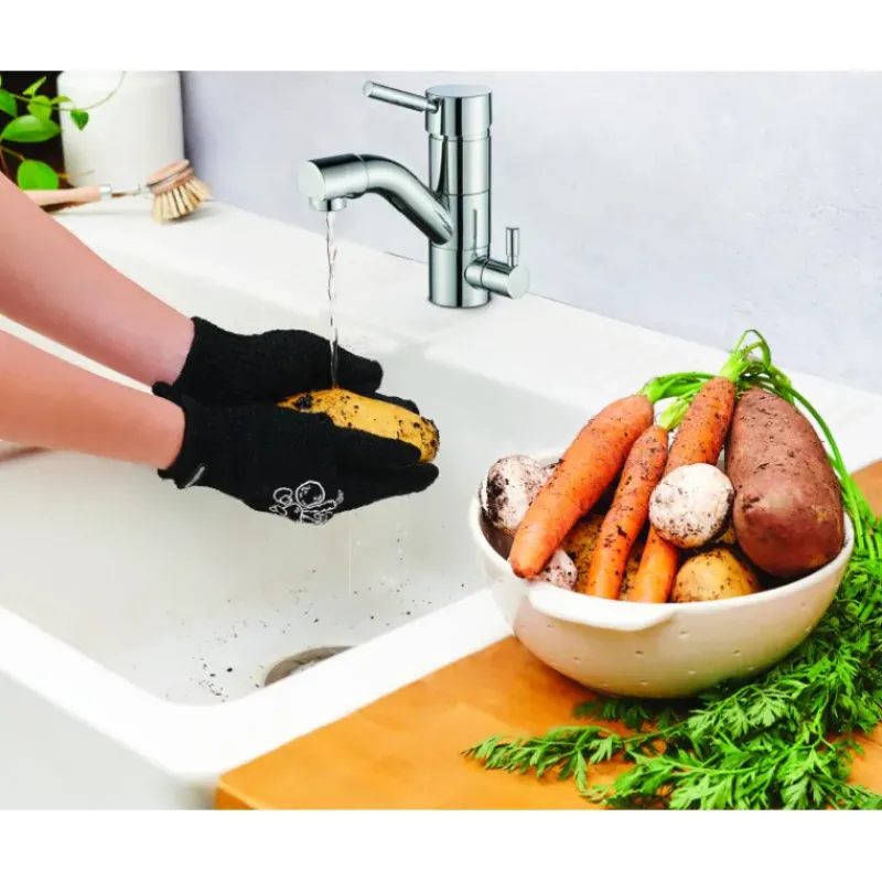 Gant De Cuisine*MASTRAD Gants de Nettoyage pour Légumes Noir