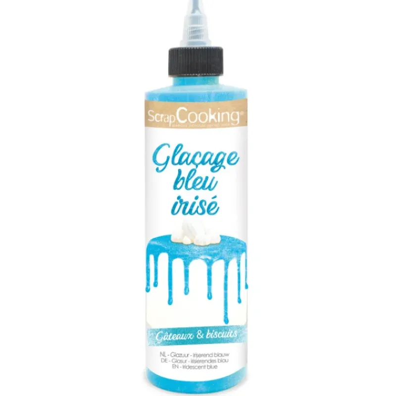 Nappages Et Glaçages*SCRAPCOOKING Glaçage Bleu Pailleté Goût Chocolat 140 g