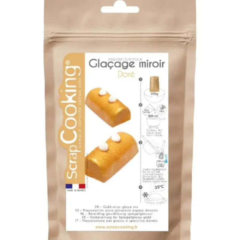 Nappages Et Glaçages*SCRAPCOOKING Glaçage Miroir Doré 220 g