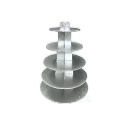 Présentoirs Pour Gâteaux*GATODECO Grand Présentoir Argenté Cupcakes 5 Etages Ronds Gatodéco