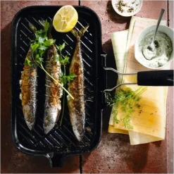 Grills*LE CREUSET Gril en Fonte rectangulaire 36 x 20 cm avec Manche repliable