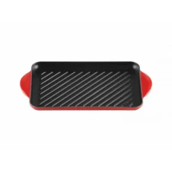Plat De Cuisson|Grills*LE CREUSET Gril en Fonte Rectangulaire 32 cm Cerise