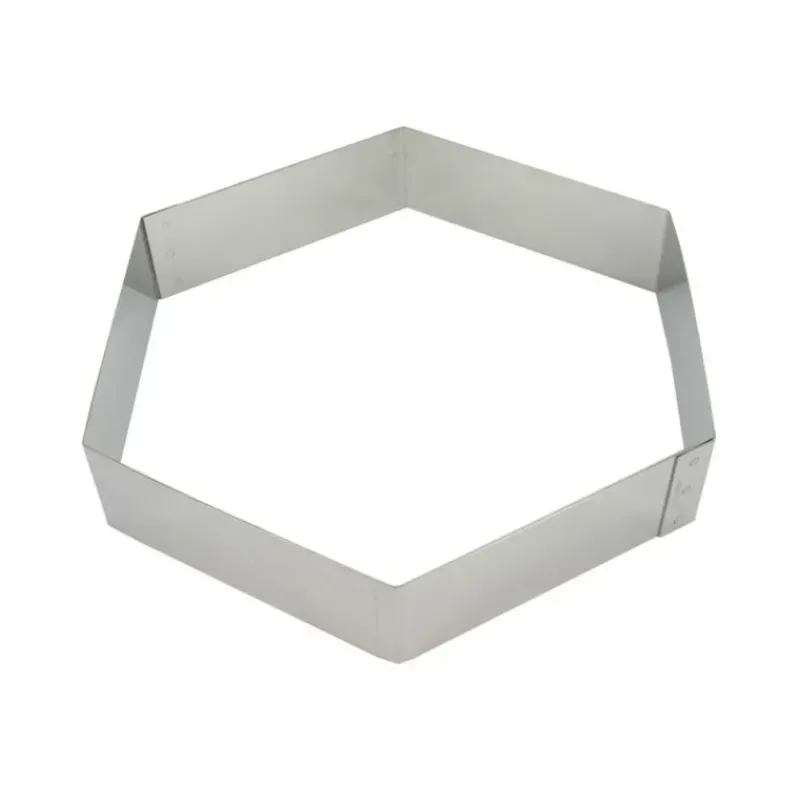 Cercle À Patisserie*MALLARD FERRIERE Hexagone à Mousse Inox 26 cm x H 4,5 cm Mallard