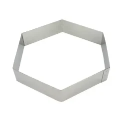 Cercle À Patisserie*MALLARD FERRIERE Hexagone à Mousse Inox 18 cm x H 4,5 cm Mallard