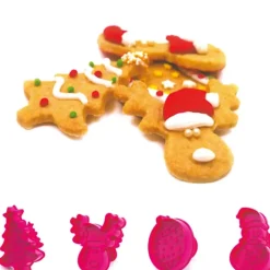 Emporte Pièce - Découpoir Pâtisserie*SCRAPCOOKING Kit 4 découpoirs à éjecteurs pour Biscuits Noël