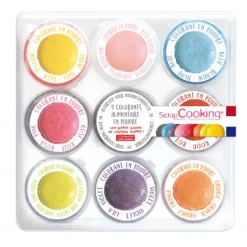 Colorants Alimentaires*SCRAPCOOKING Kit Colorant Alimentaire Naturel en Poudre 16,5 g (x9)