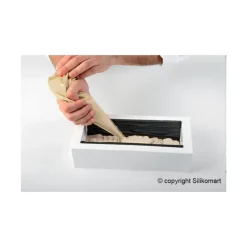 Moule Silicone*SILIKOMART Kit Moule à bûche et Tapis Décor Arabesque Professional