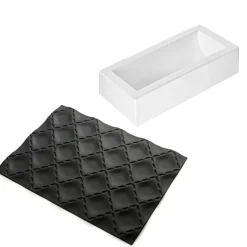 Moule Silicone*SILIKOMART Kit Moule à Bûche et Tapis Décor Matelassé Professional