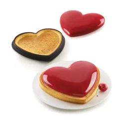 Moule Silicone|Moules À Gâteaux*SILIKOMART Kit Moule Tarte Cœur Mon Amour 18,8 x 15,8 cm