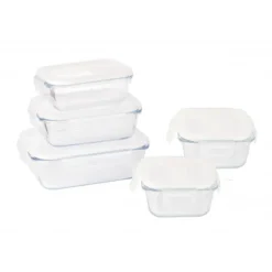 Plat De Cuisson|Conservation*PEBBLY Lot 5 Boîtes de Conservation en Verre