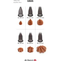 Douilles Pâtisserie*DE BUYER Lot 6 Douilles Tritan Cannelées et Unies