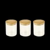 Conservation*PEBBLY Lot 3 Pots à Épices en Verre et Bambou 190 ml