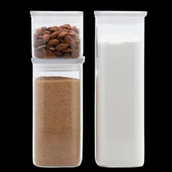 Conservation*PEBBLY Lot de 3 Boîtes de Conservation en Verre Rectangulaire