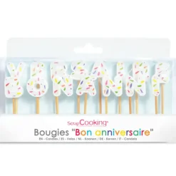 Décoration Gâteau*SCRAPCOOKING Lot de 15 Bougies Bon Anniversaire