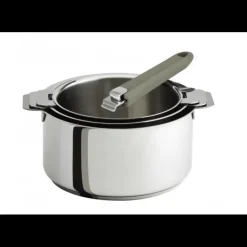 Batterie De Cuisine|Casseroles*CRISTEL Lot de 3 Casseroles inox avec Poignée Taupe Mutine Amovible