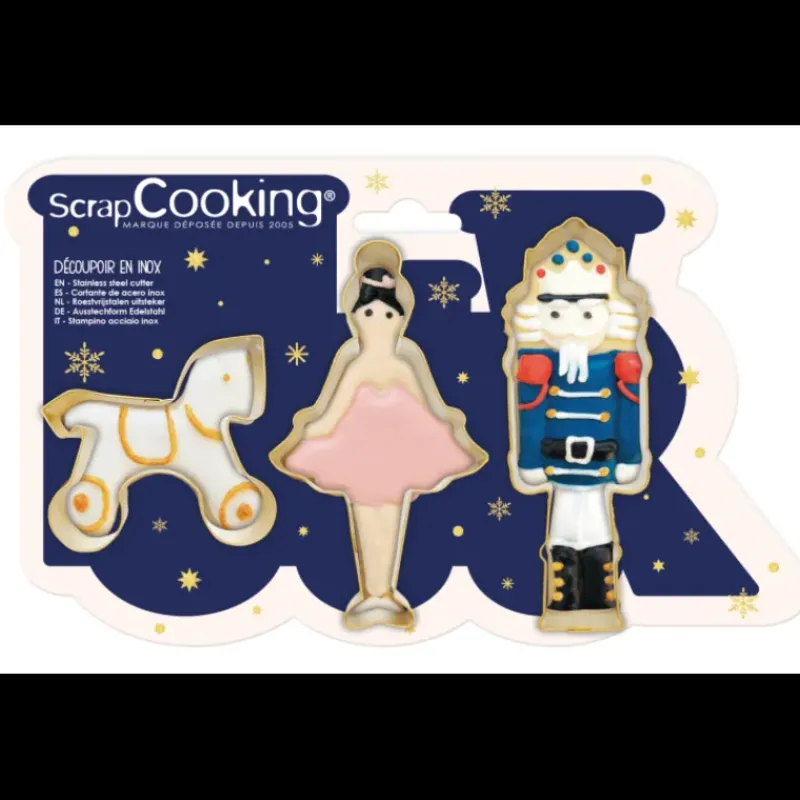 Emporte Pièce - Découpoir Pâtisserie*SCRAPCOOKING Lot de 3 Emporte-Pièces Inox Casse Noisette