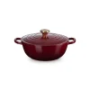 Marmites*LE CREUSET Marmite en Fonte 26 cm Garnet Bouton Doré Signature